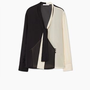 Mango MNG Two Tone US Size 4 Flowy Blouse